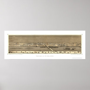 Póster Saint Paul, mapa panorâmico do manganês - 1873