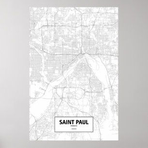 Poster Saint Paul, Minnesota (preto no branco)