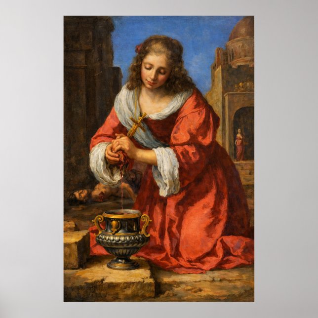 Poster Saint Praxedis by Johannes Vermeer (Frente)