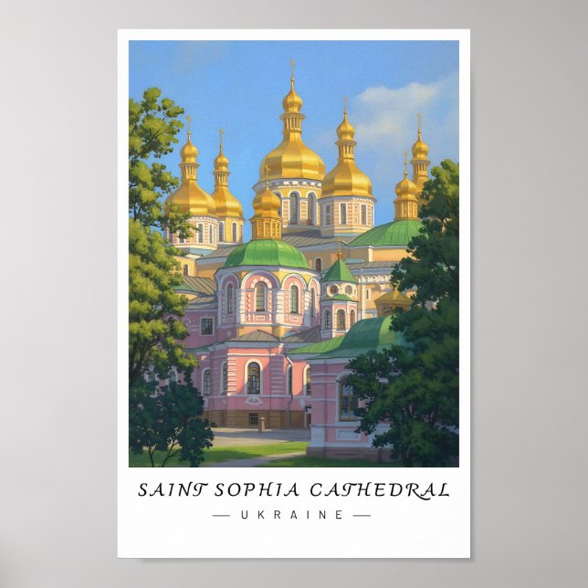 Poster Saint Sophia Cathedral Ukraine Wall Art, Kyiv (Frente)