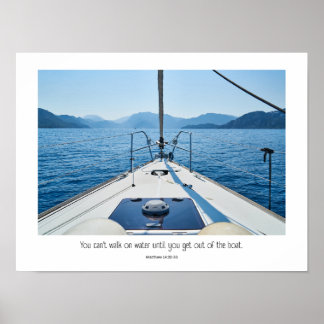 Poster Sair do barco leva fé.