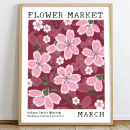 Poster Sakura Cherry Blossoms Marcham Nascimento Flower M