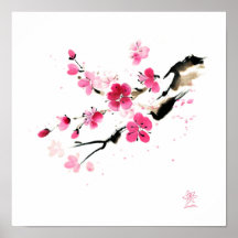 Sakura floresceu. Pintura