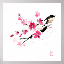 Poster Sakura floresceu. Pintura