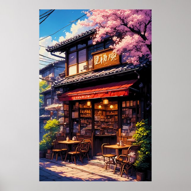 Poster Sakura Kissa  - Café da Flor de Cerejeira (Frente)