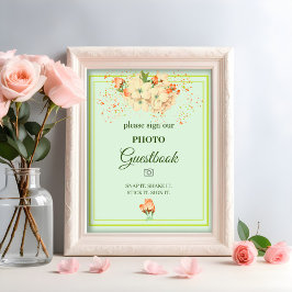 Poster Sakura Rosa, Livro de Visitas de Casamento
