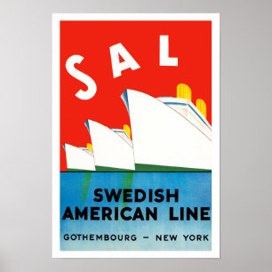 Póster SAL ~ Swedish American Line