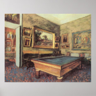 Poster Sala Billiard em Menil Hubert por Edgar Degas