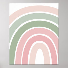 Poster Sala Boho Rainbow Pink & Green Girls