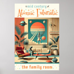 Poster Sala da Família Espacial da Flórida, na Futurístic