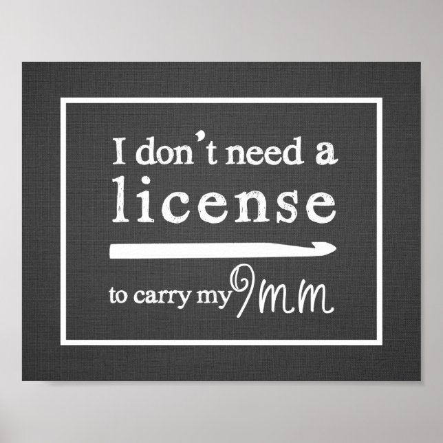 Poster Sala de Artesanatos de Licença do Gancho Crochet E (Frente)