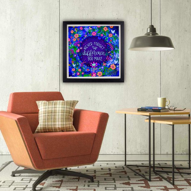 Poster Sala de aula azul de diferença de cotação do Inspi (Inspirational, Classroom, Poster, by Inspirivity )