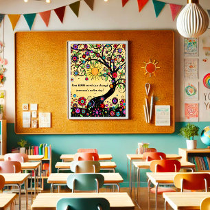 Poster Sala de aula de bondade divertida e inspiradora
