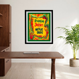 Poster Sala de aulas de Abstrato Learning Coloridas Diver