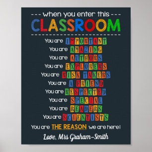 Poster Sala de aulas de Motivação de Presentes de Aprecia
