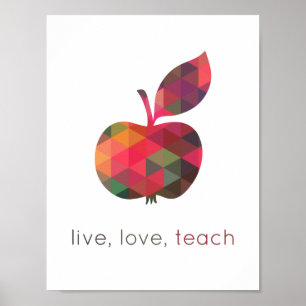 Póster Sala de Aulas Geométricas de Apple do Live Love