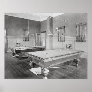 Póster Sala de Bilhar, 1901. Foto Antiga