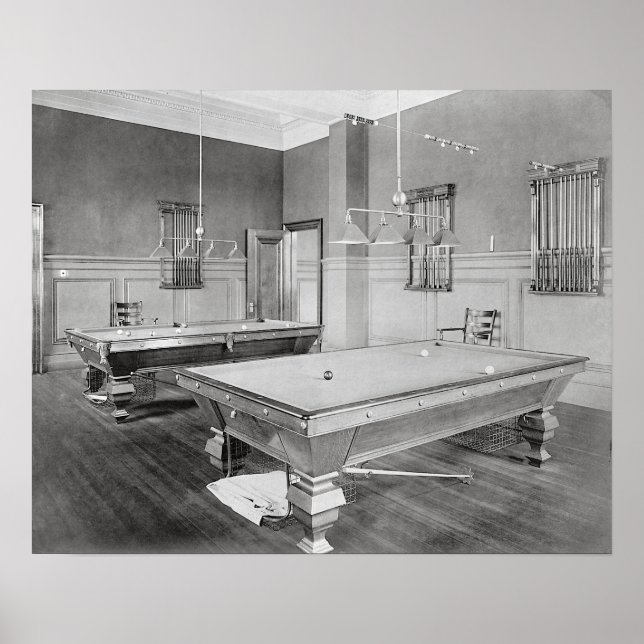 Póster Sala de Bilhar, 1901. Foto Antiga (Frente)