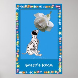Póster Sala de Crianças de Puppy do Dalmaciano Personaliz