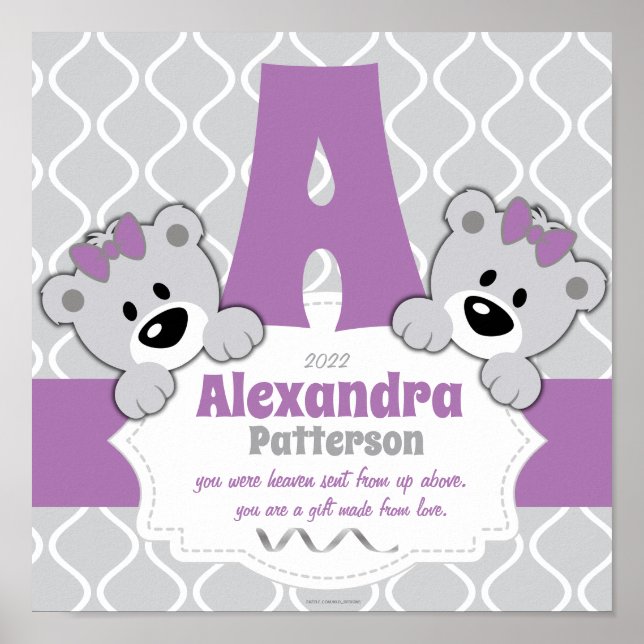 Poster Sala de Enfermeiro Personalizada do Urso de Teddy (Frente)