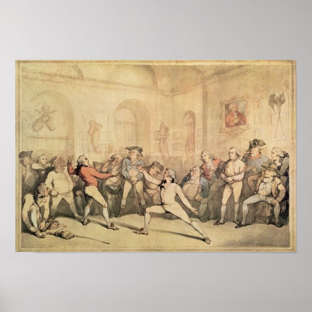 Póster Sala de Esgrima do Angelo, pub. 1787 (Frente)