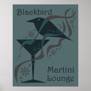 Poster Sala de estar de Martini do vintage