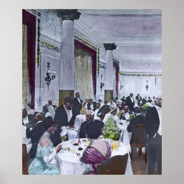 Póster Sala de Jantar do RMS Titanic Vintage (Frente)