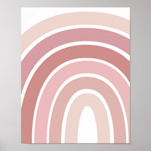 Poster Sala de Meninas Rosa Boho Arco-Íris