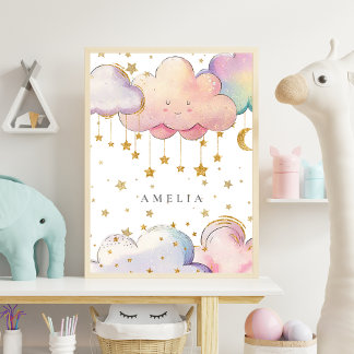 Póster Sala de Nurserração da Menina Cloud Star Cloud