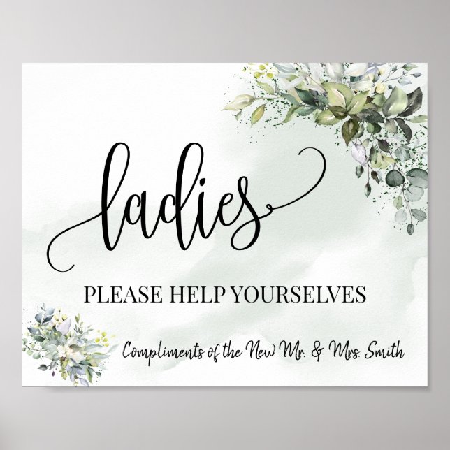 Poster Sala de pó para senhoras recepção de casamento euc (Frente)