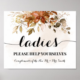 Poster Sala de Pó para Senhoras Recepção de Casamento Out