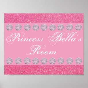 Póster Sala de Princesa do Diamante Rosa, Rosa, Personali