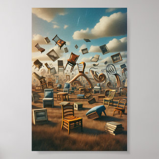 Poster Sala de Reprodução Surreal - Cores Primárias Brilh