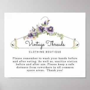 Poster Sala de Segurança Covid de Roupas Boutique