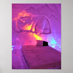 Poster Sala de Urso Polar no Hotel de Glace, Quebec, Cana