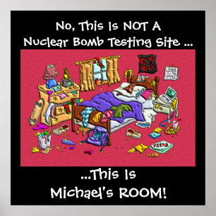 Póster Sala desarrumado da preferencialmente customizáve