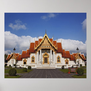 Póster Sala do Ubosot ou Bot, Wat Benchamabophit, Banguec