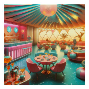 Póster Sala Retro Futurista Atômica da Flórida