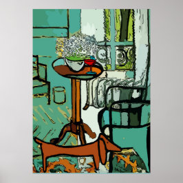 Poster Sala Verde Dachsund, Estilo Matisse