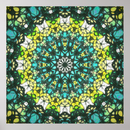 Poster Salad Spinner – Green Yellow Mandala Pattern