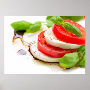 Póster Salada de Caprese. Fatias do tomate e da mussarela