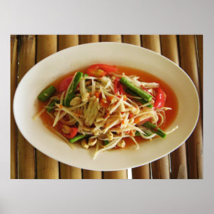Póster Salada de Papaia Picante [Som Tam] ... Comida Tail