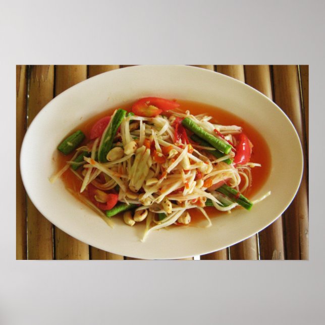 Póster Salada Picante de Mamão [Som Tam] ... Comida Taila (Frente)