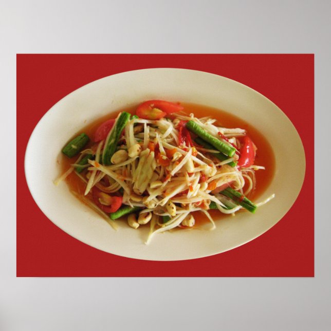 Poster Salada Picante de Mamão [Som Tam] ... Comida Taila (Frente)