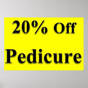 Poster Salão Cartazes Barbearia 20% Off Pedicure Amarelo