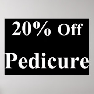 Poster Salão Cartazes Barbearia 20% Off Pedicure Preto