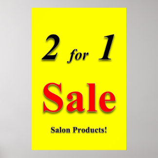 Poster Salão Cartazes Barbearia 2 por 1 Ofertas Produtos