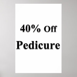 Poster Salão Cartazes Barbearia 40% Off Pedicure