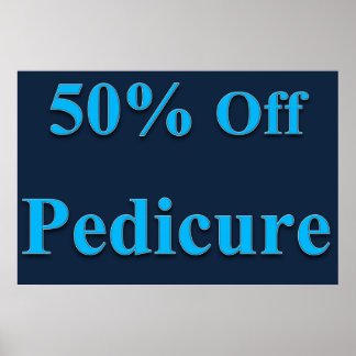 Poster Salão Cartazes Barbearia 50% Off Pedicure Azul