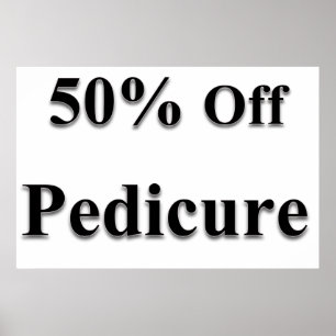 Poster Salão Cartazes Barbearia 50% Off Pedicure Preto